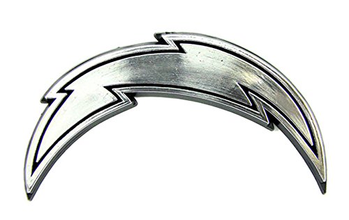 Team ProMark Los Angeles Chargers Silver Chrome Color Raised Auto Emblem Die Cut Decal Football
