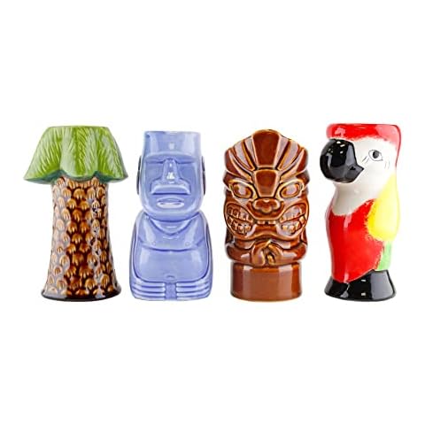 Tiki Mug Cocktail Glasses Set of 4 Cover