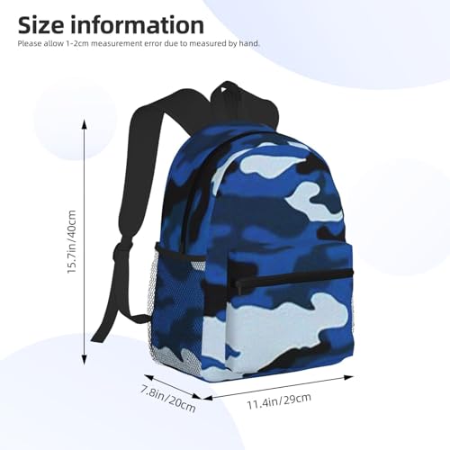 BREAUX Blue Camo Print Lightweight And Comfortable Duffel Bag, Casual Daypack, Multipurpose Backpack4