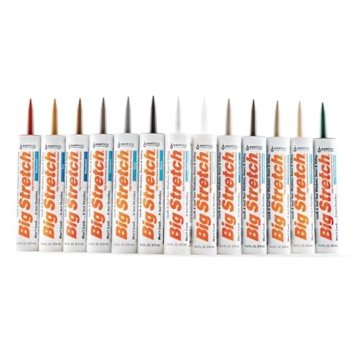 Image of Sashco Big Stretch Acrylic Latex High Performance Caulking Sealant, 10.5 oz Cartridge, Tan - 10014 (Pack of 2)