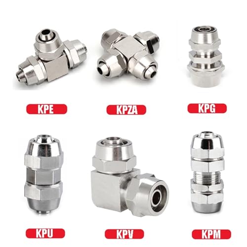 Conector neumático de cobre 16mm KPV junta de unión para manguera de aire comprimido 4