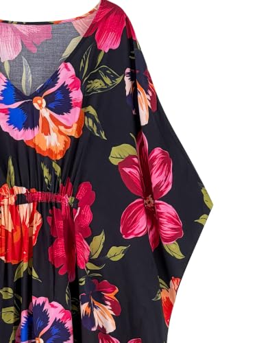 Image of Moss Rose Kaftan Dresses for Women V Neck Summer Swimsuit Cover up Caftan Maxi Beach Dresses