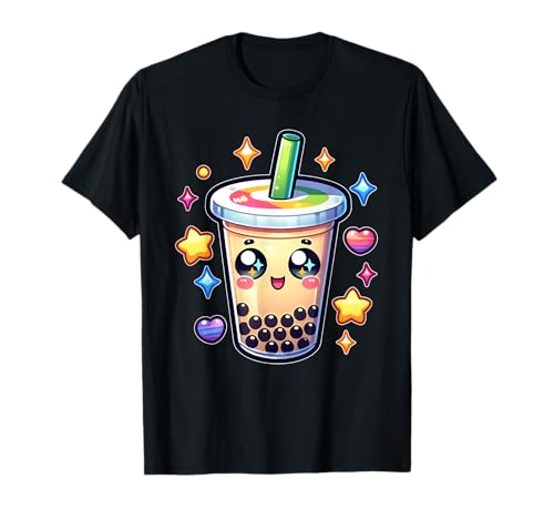 Süßer Kawaii Boba Lover Milchtee Japanisches Bubble Drink T-Shirt