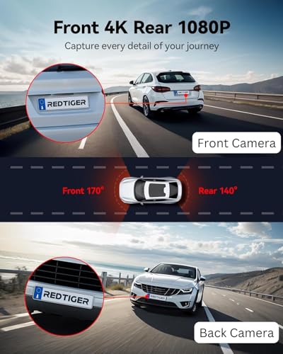 Image of YOURKARTS.COM L33 Plus Dash Camera - Dual 1080P Front and Rear Recording with WiFi, App Connectivity, G-Sensor, USB-A to Type-C Cable 3m and Loop Recording-18 Month Warranty