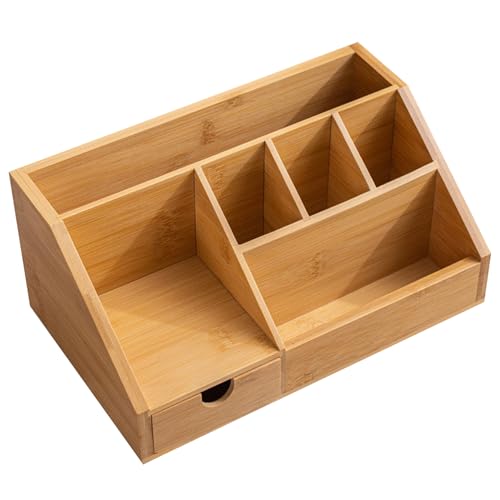 Boîte rangement bureau en bambou pour libérer de l'espace de table - 3