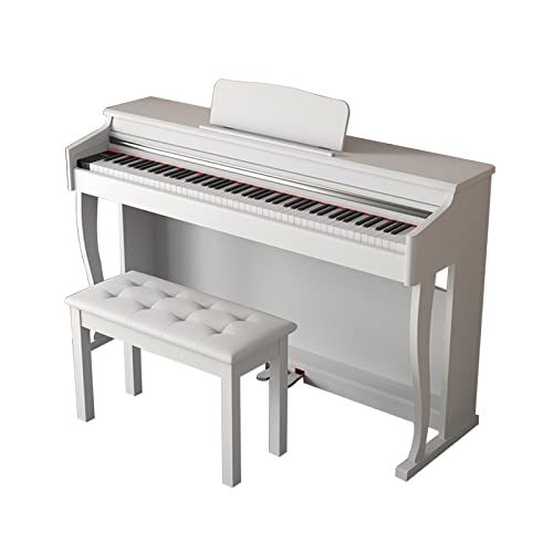 Piano numérique à 88 touches avec banc, support de meuble, piano électrique domestique USB/MIDI for débutant et professionnel (Color : White) - Les Beatles, Paul McCartney, John Lennon, RIngo Starr, George Harrison Piano numérique à 88 touches avec banc, support de meuble, piano électrique domestique USB/MIDI for débutant et professionnel (Color : White)
