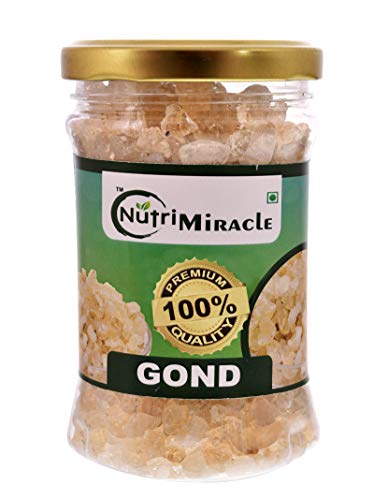 Image of NUTRI MIRACLE Edible Gum Ladoo /Babool Gond Ladduwala /Kikar /Drink /Gum Arabic in BPA Free Jar,200gm