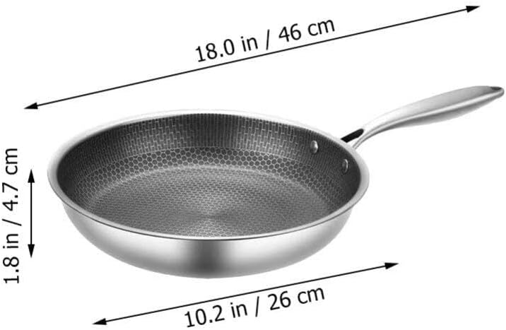 Cabilock Stainless Steel Honeycomb Nonstick Frying Pan Egg Skillet for Induction Cooking Easy-clean Kitchen Cookware for Eggs Pancakes and Steaks