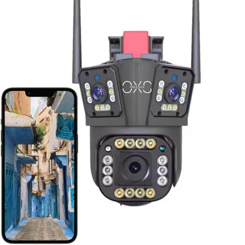 Image of V380 Pro 12MP Wireless PTZ Security Camera Triple Lens 4G SIM AI Motion Detection Color Night Vision 355 Pan & 90 Tilt Two-Way Audio IP66 Waterproof Indoor & Outdoor