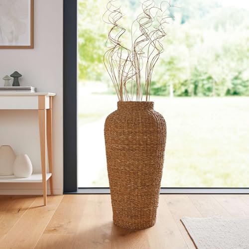 FRANK FLECHTWAREN Deko-Bodenvase Seegras, Nicht zum Befüllen mit...