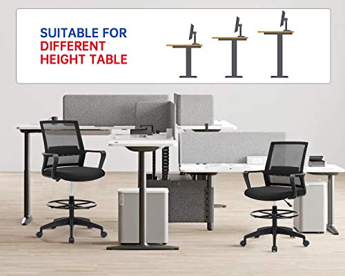 Bestoffice OC-DF846 Drafting Chair Tall Office Chair Adjustable Height With Lumbar Support Arms Footrest Mid Back Desk Chair Swivel Rolling Mesh Computer Chair thumb #7