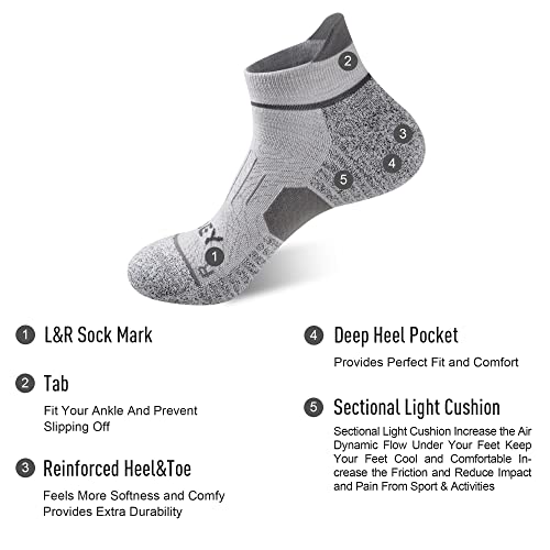 ECOEY Light Weight Merino Wool Athletic Running Socks for Men and Women 4 Pairs3