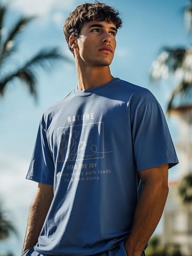 Image of Nobero Men's Regular Graphic Printed T-Shirt for Men | Soft Cotton | Classic Fit | Printed Casual Tshirt for Men