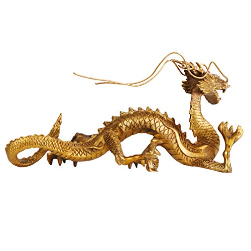 Funsxbug Chinese Feng Shui Dragon Brass Statue Sculpture Home Office Decoration Tabletop Decor Ornaments For Wealth And Success Good Lucky Gifts #TOP2