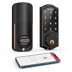 Smart Deadbolt, SMONET Keyless Entry Door Lock with Digital Keypad, Electronic Smart Locks for Front Door Bluetooth…