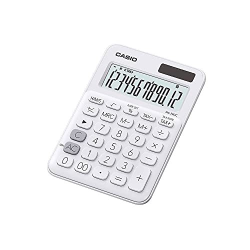 Casio MS-20UC Calculadora Compacta de 12 Dígitos, Branco, 149.5 × 105 × 22.8 mm