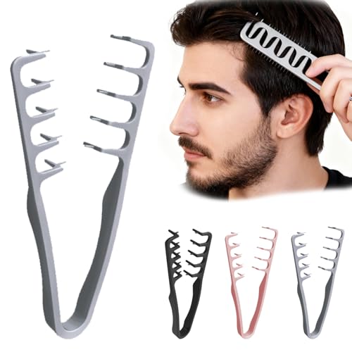 BSITSSS 3 Piezas Peine Texturizador, Peine Puas Anchas, Peines de Dientes Anchos Herramienta Volumen Peines Texturizante para Cabello Rizado Hombres y Mujeres