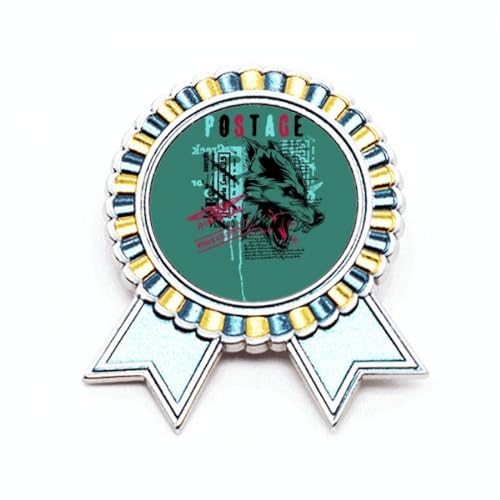 Broche loup graffiti en métal taille M pour accessoiriser une veste ou un blouson de street style