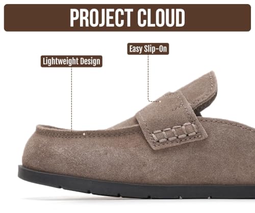 Image of Project Cloud 100% Genuine Leather Womens Clogs - Plush & Soft Insole with Arch Support Non Slip Mules & Clogs for Women Footwear - Water Resistant Women Shoes (Foamy)