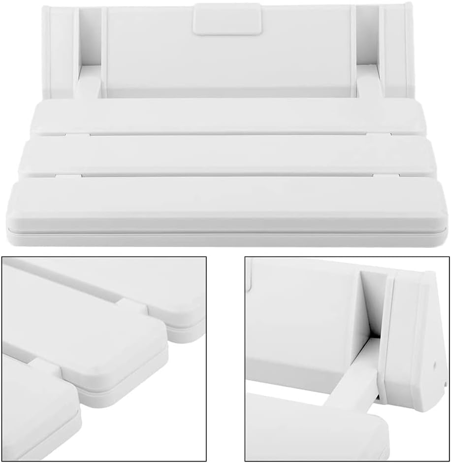 Folding Shower Seat Wall Mounting Shower Stool, Space Saving Shower Folding Seat Non-Slip Bathroom Shower Stools for Disabled Elderly, Maximum 130kg