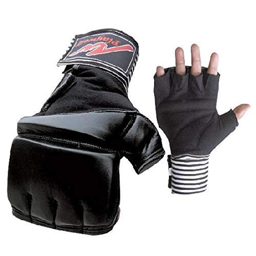 Sac de frappe MMA en cuir véritable lourd Playwell noir XL et gants de boxe