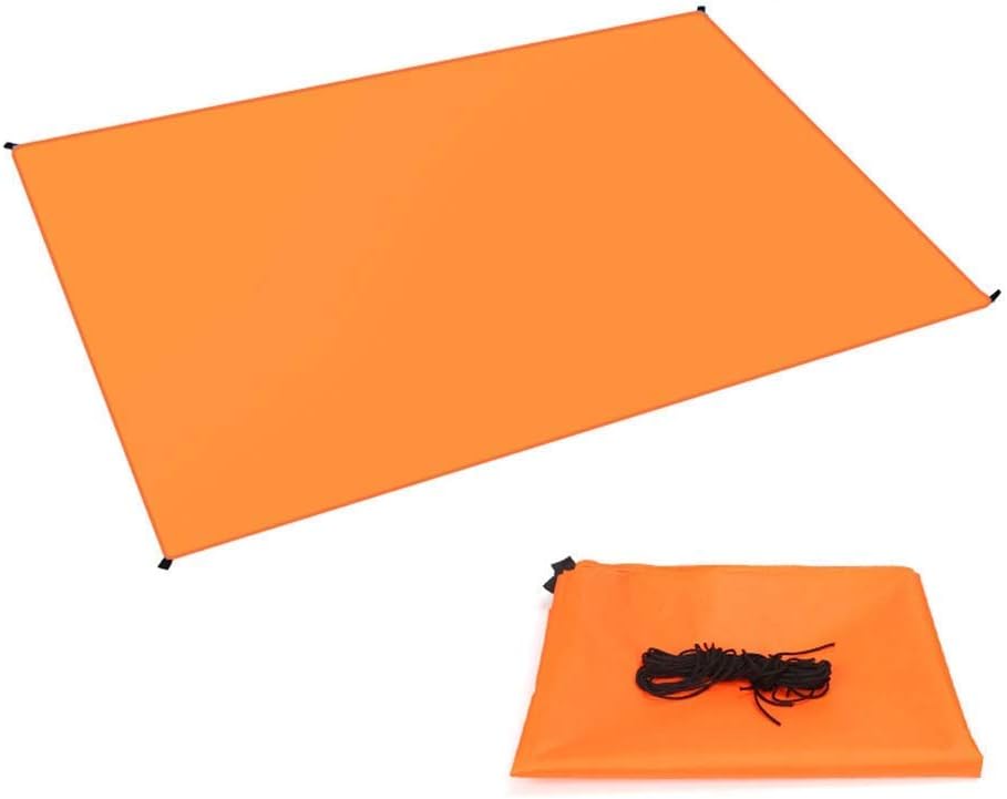 OKUOKA Tarpaulin Moisture Proof Waterproof Tent Oxford Cloth with Free Rope Easy to Carry Outdoor Camping and Hiking Accessories, 2 Colors (Color : Orange, Size : 200x145cm)