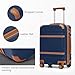 LONG VACATION Luggage Set 3 Piece Luggage ABS Carry on Suitcase Hardside Luggage with TSA Lock Spinner Wheels Travel Bag(Navy Brown, 20 INCH)
