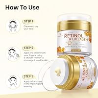 Retinol Cream for Face Anti Aging: Wrinkle Cream for Face Neck with Collagen Hyaluronic Acid - Night Moisturizer for Men Women - Facial Skin Care Gift for Women Wife Mother (1 Pack) — image 5