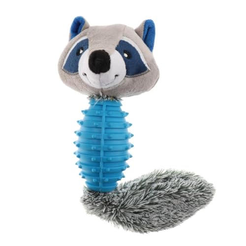 Image of Squeaky Dog Toy Plush No Filling Dog Chew Toy Cute Crinkle Small Animals Squeaky Toy for Puppy Tooth Training Chewing (Raccoon - Blue)