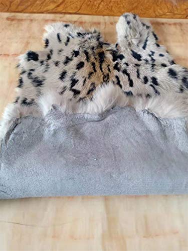 Bobcat Print Tanned Rabbit Fur Pelt Hide (10" By 12" Rabbit Pelt With Sewing Quality Leather) #TOP1