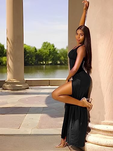 slim fit dress slacks Plus Size Sultry Double Slit Dress - Plus Size Dresses main image 1