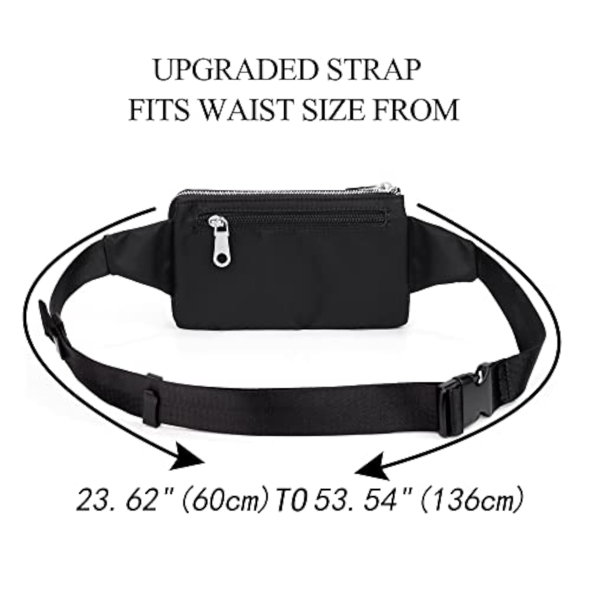 Women's Waterproof Nylon Fanny Pack, Slim Lightweight