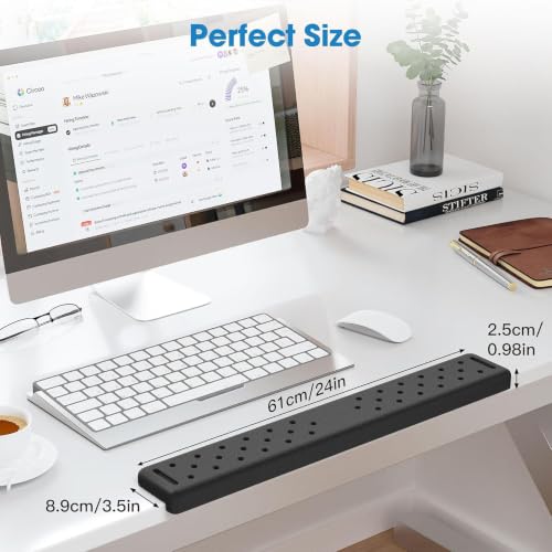 Image of MEKASS L-Shaped Desk Long Elbow Pad for Desk, Memory Foam Elbow Support Padding with Non-Slip, Ergonomic Desk Edge Cushion, Wrist Comfort Support for Office Home 1 Pcs (Dimple Black)