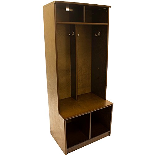 Little Partners Kids Wooden Locker – Two Cubby, 6 Compartment Open Storage Coat