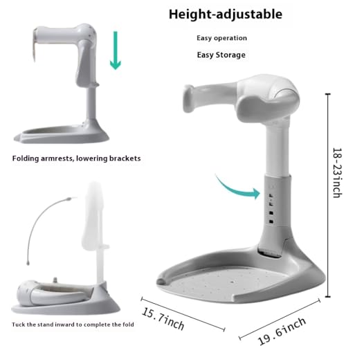 Image of Adjustable Height Baby Bath Stand for Toddlers 8-36M, Foldable Shower Support with Non-Slip Base, Support for Standing Shower，Portable Bathtub Holder