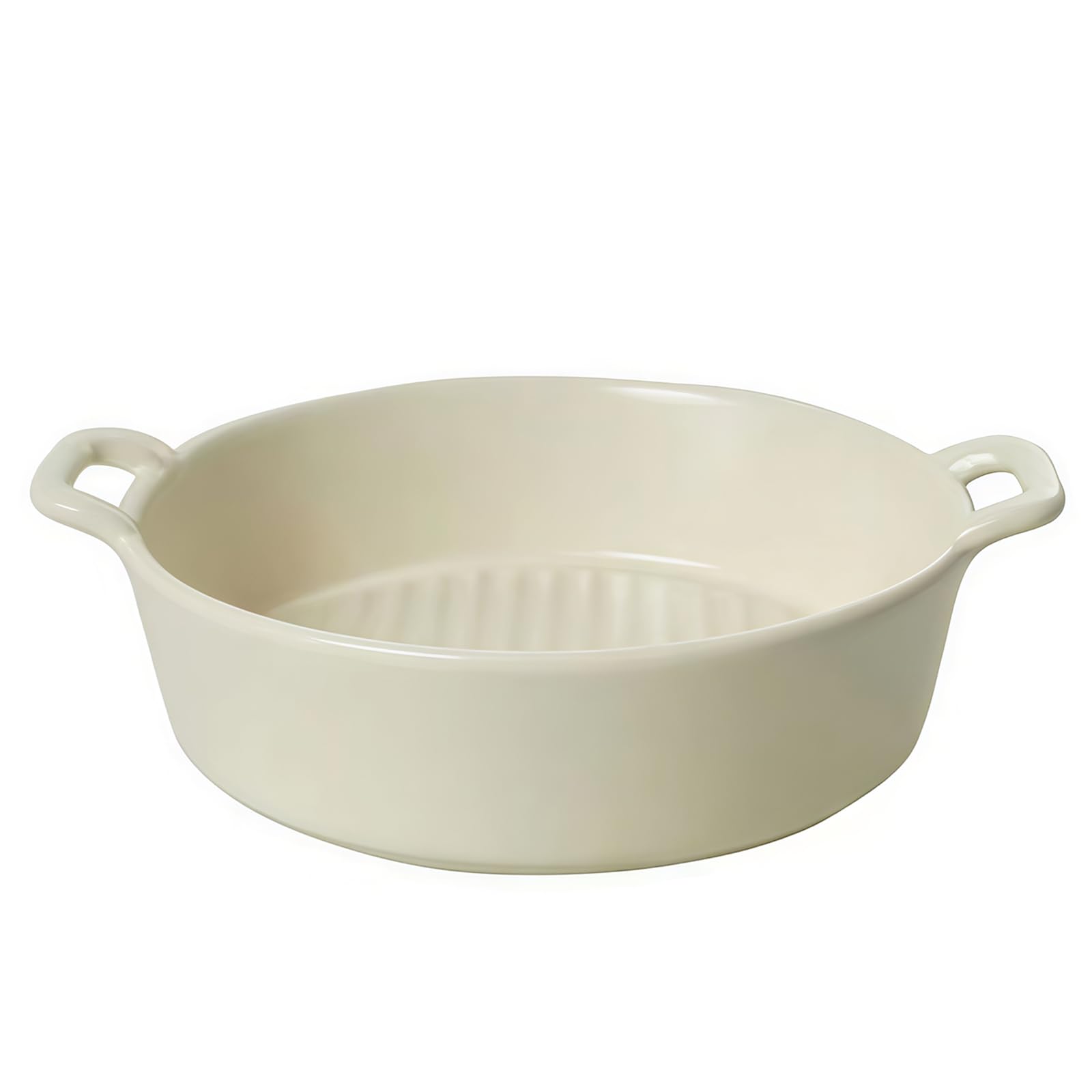 Fuente para hornear, cacerola redonda de cerámica a prueba de horno para lasaña, bandeja duradera para hornear, ideal para hornear y servir