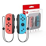 J-C PAD S201 Switch用 左右コントローラー,スイッチ,コントローラー,無線, 600mAh大容量バッテリー, 30時間持続稼働, 充電時間3-4時間, レッド&ブルーカラー, Type-C充電ケーブル付属 (レッド＆ブルー)