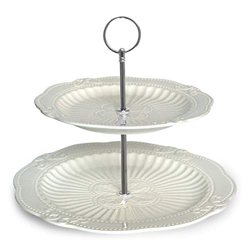 Victoria Interchangeable 2 Or 3 Tier Cake Cupcake Dessert Display Stand - Perfect For Entertaining - Elegant Serving Plate/Platter Includes Silver And Gold Hardware #TOP2