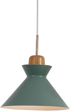 Metal Hanging Lamp Color Wood Easy Pendant Lamp Modern Bar Decoration Lighting Small Chandelier E27 Single Head Bedside Dining Table Lighting