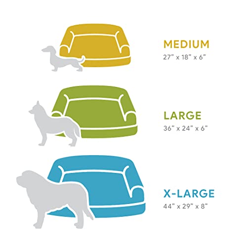 Dog Bed King Usa Orthopedic Sherpa & Suede Sofa Dog And Cat Beds. Several Colors And Sizes. (Medium, Grey) (Fppi-Dbk-Dbo-010) #TOP3