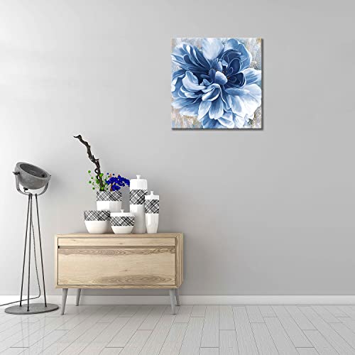 Blue Flower Wall Art, Fresh Floral Canvas Print Nature Scenery Wall Art For Living Room Bedroom Wall Painting Decoration Modern Artwork #TOP1