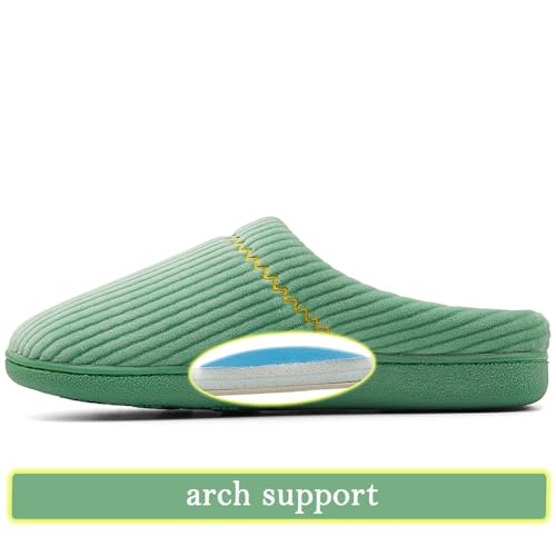 Image of House Slippers for Women with Arch Support | Memory Foam Non-Slip, Two Tone Embroidered Soft Home Slippers, All Season Comfort