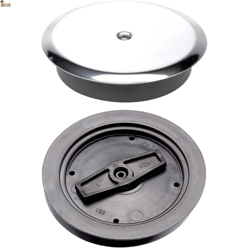 BricoLoco.com Tapa expansión bote sifónico baño. Ø 110 mm. Cierre hermético para evitar el mal olor de tuberías en el baño. Tapa embellecedora de 140 mm. en acero inoxidable. (1)