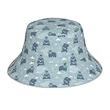 Gorra Cubo Lindo Hipopótamo Sombrero Bob Moda Gorras Cubo Protección UV Bucket Hat Senderismo para Aire Libre Fiestas