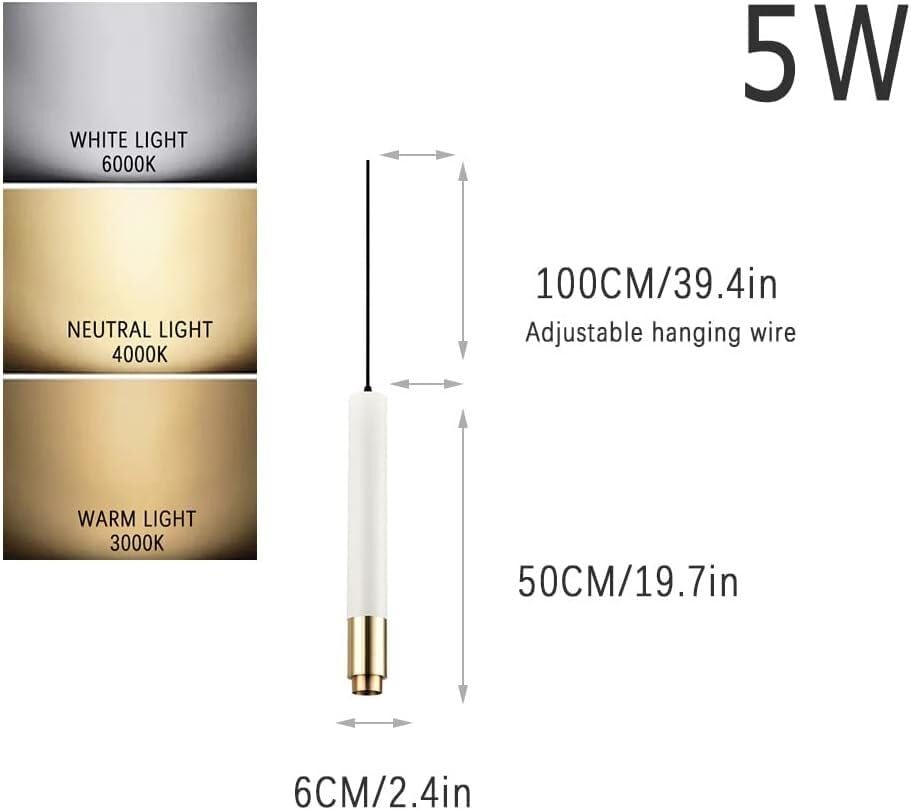 Lámpara colgante de techo con tubo largo de cristal led moderno 7