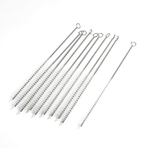 uxcell 10 Pcs 10mm Dia Chemistry Test Tube Bottle Nylon Washing Brush Tool White