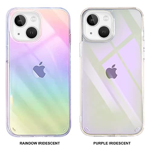Maggie Clear Acrylic Hard Back Iridescent Florescent Case For Iphone 14 Plus, Shock Absorbing Drop Protection Back Cover #TOP2