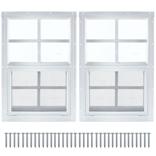 14" x 21" Shed Window, 2 Pack White Flush Mount