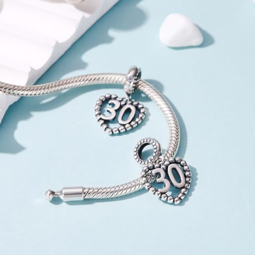 Image of 925 Sterling Silver Number Charm fits Pandora, Gift for Women