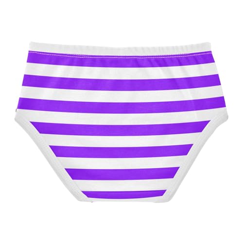 White Purple Stripe Toddler Girls's Underwear 2T2